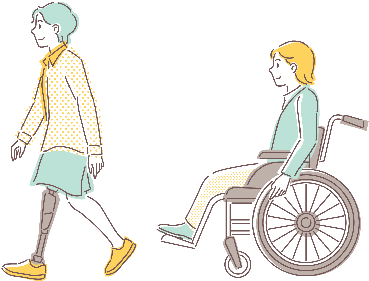 車椅子と義足
